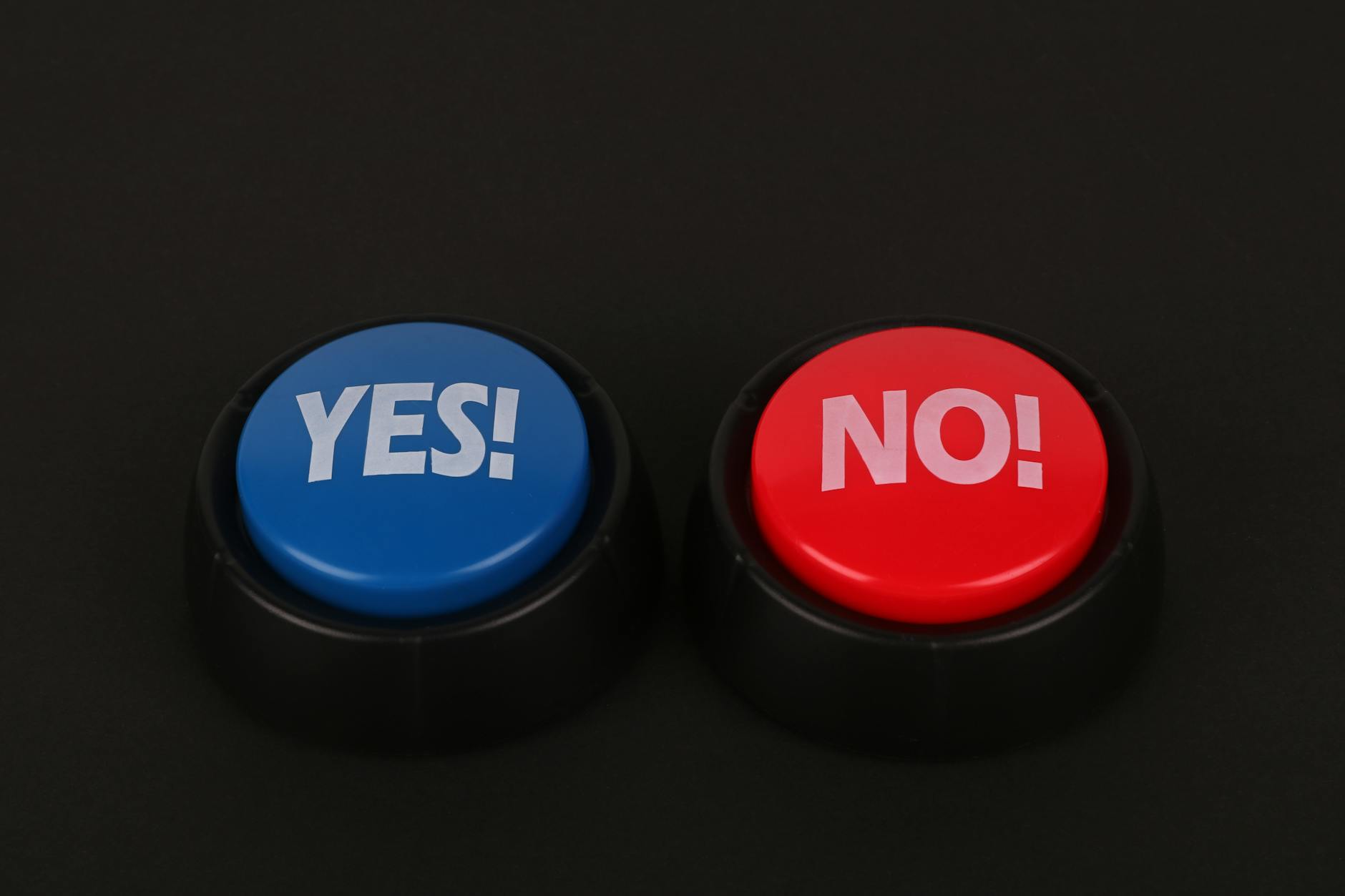 Big Bright Buttons on Black Surface